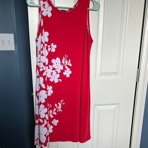 CLARA SUNWOO Red and White Sleeveless Sundress